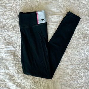 Victoria’s Secret Black Yoga Leggings with Grey Waist - Size Small